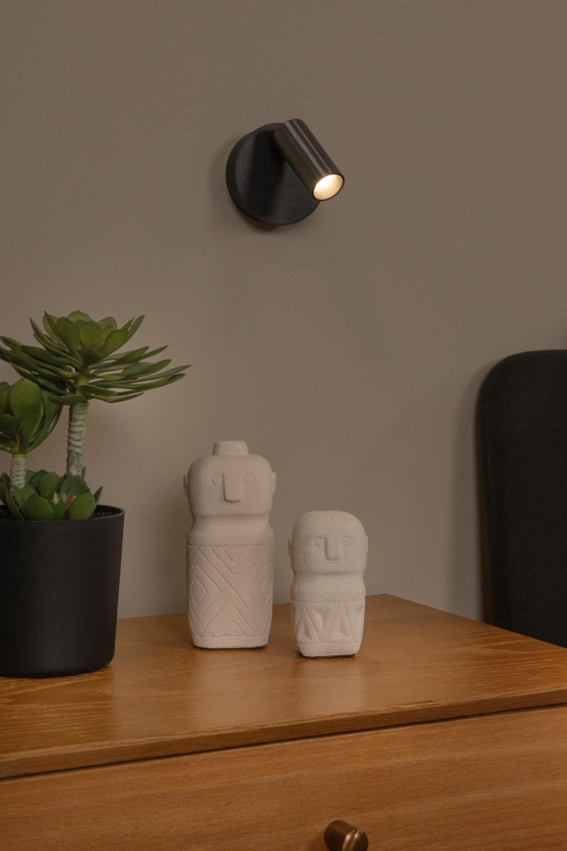 Lucide TONI - Rechargeable Wall spotlight / Wall light - Battery pack - Ø 8,1 cm - LED Dim. - CCT - 1x2W 2700K/4000K - Magnetic - Grey iron